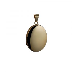 9ct Gold 30x24mm plain oval Locket
