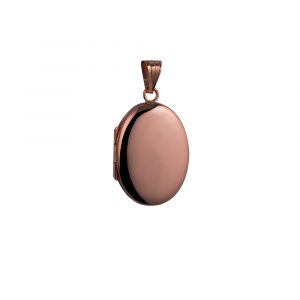 9ct Rose Gold 27x20mm plain oval Locket