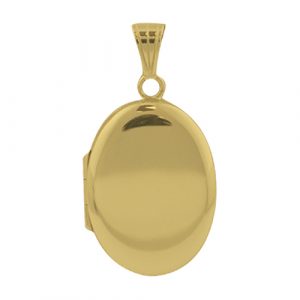 18ct Gold 27x20mm plain oval Locket