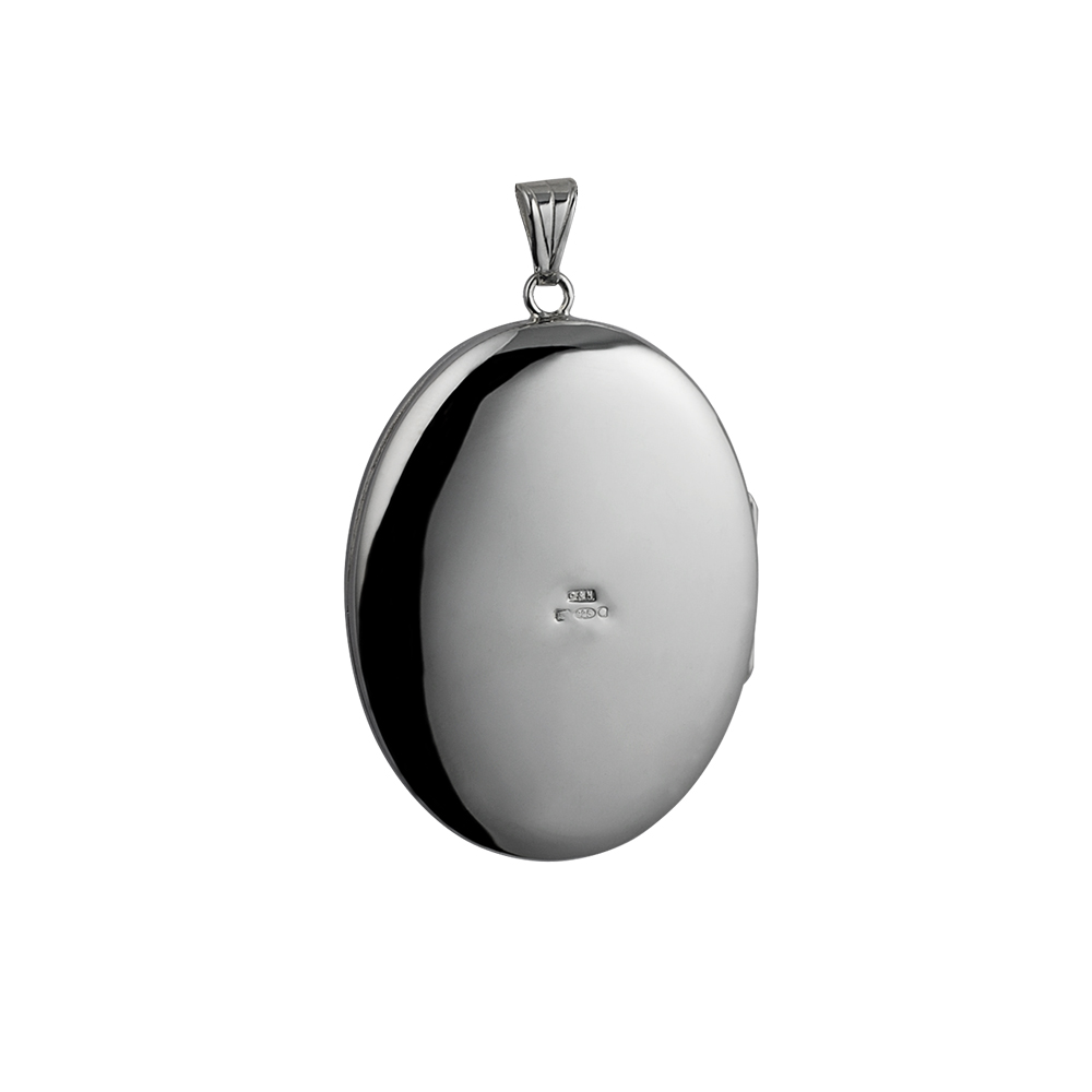 Silver 46x36mm hand engraved oval Locket - Image 3