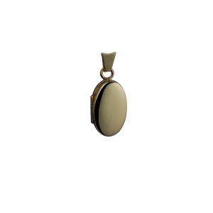 9ct Gold 18x11mm plain oval Locket