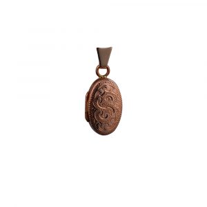 9ct Rose Gold 18x11mm hand engraved oval Locket