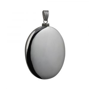 Silver 45x35mm handmade plain oval Memorial Locket