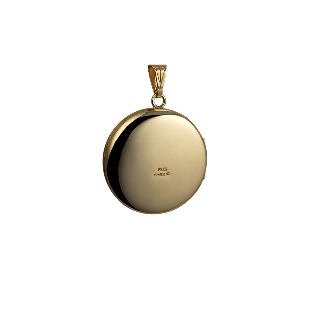 9ct Gold 29mm hand engraved round Locket - Image 3