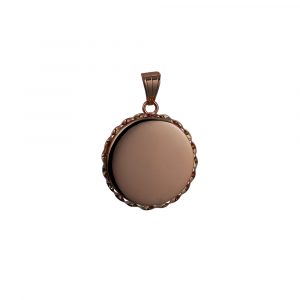 9ct Rose Gold 25mm plain flat round twisted wire edge Locket
