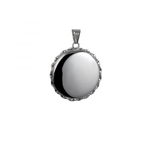 Silver 31mm plain round twisted wire edge Locket