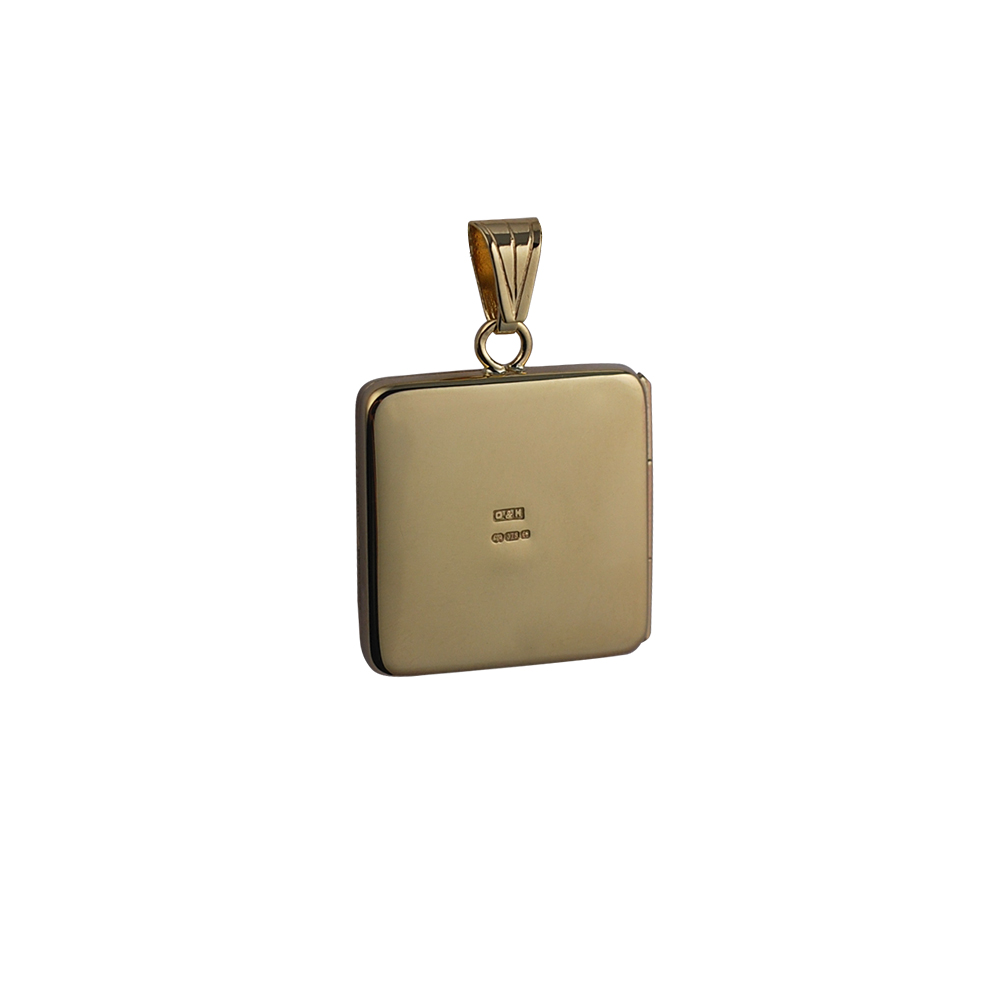 9ct Gold 22mm flat square plain Locket - Handmade Jewellery from Davran ...