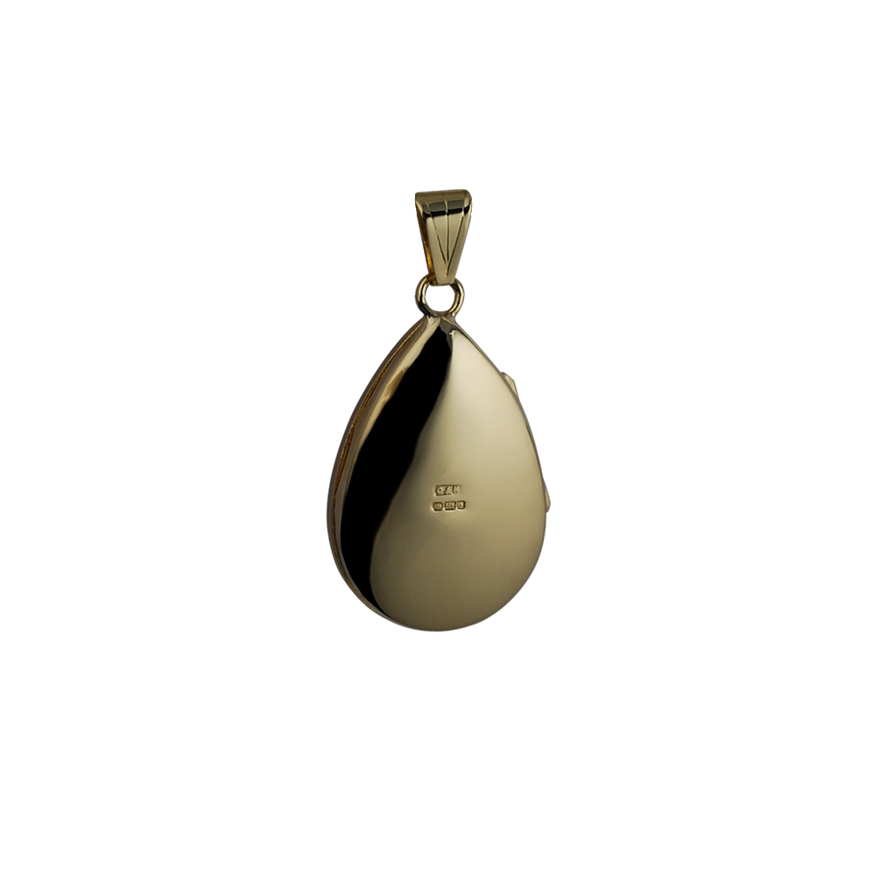 9ct Gold 30x20mm hand engraved teardrop Locket - Image 3