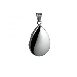 Silver 30x20mm plain teardrop Locket