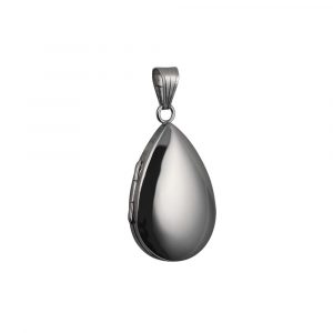 9ct White Gold 30x20mm plain teardrop Locket