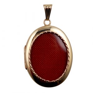 9ct Gold 35x26mm plain oval family Locket