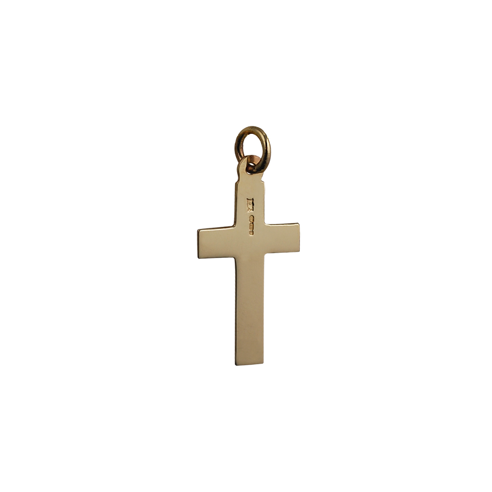 9ct Gold 25x25mm Plain with embossed border Cross - Image 2