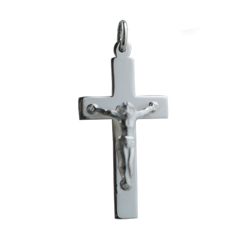 Silver 34x19mm Flat Latin Crucifix Cross