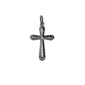 Silver 21x15mm Plain with embossed border Cross