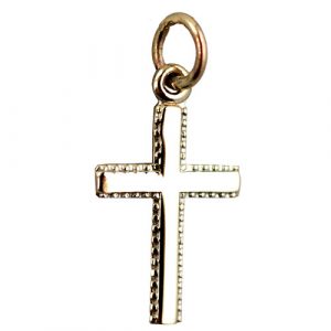 9ct Gold 17x11mm plain milled edge Latin Cross