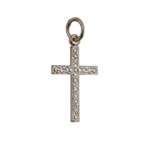 9ct Gold 19x12mm embossed Latin Cross
