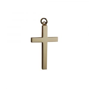 9ct Gold 40x25mm plain Solid Block Cross