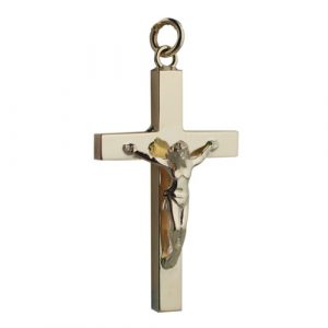 9ct Gold 40x25mm Solid Block Crucifix Cross