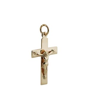 9ct Gold 24x14mm Flat Latin Crucifix Cross
