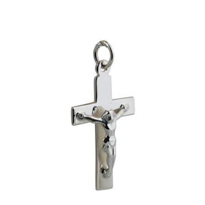 Silver 24x14mm Flat Latin Crucifix Cross