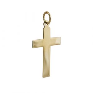 18ct Gold 24x14mm Plain Flat Latin Cross