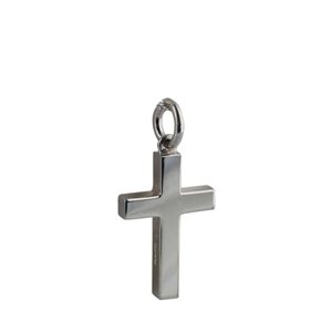 Silver 20x13mm Plain Solid Block Cross
