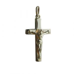 9ct Gold 25x15mm Solid Block Crucifix Cross