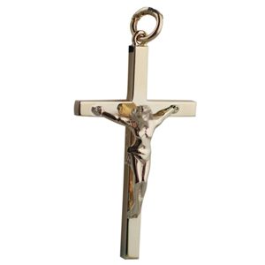 9ct Gold 40x24mm Solid Block Crucifix Cross