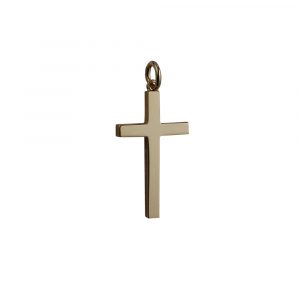 9ct Gold 30x18mm Plain Solid Block Cross