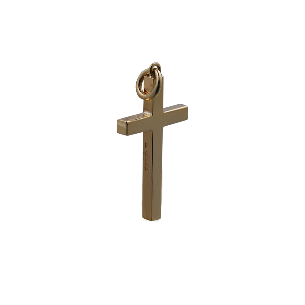 9ct Gold 30x18mm Plain Solid Block Cross - Image 2