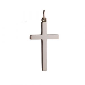 9ct Rose Gold 30x18mm Plain Solid Block Cross
