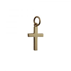 9ct Gold 15x9mm plain Solid Block Cross