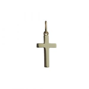 18ct Gold 15x9mm plain Solid Block Cross