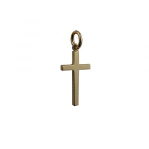 9ct Gold 20x12mm plain Solid Block Cross