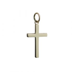 18ct Gold 20x12mm plain Solid Block Cross