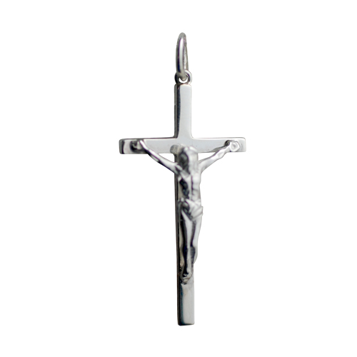 Silver 31x16mm Solid Block Crucifix Cross