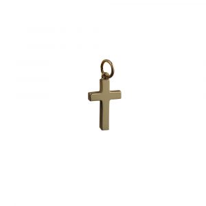 9ct Gold 17x10mm Plain Solid Block Cross