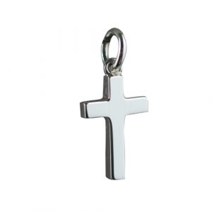 Silver 17x10mm Plain Solid Block Cross