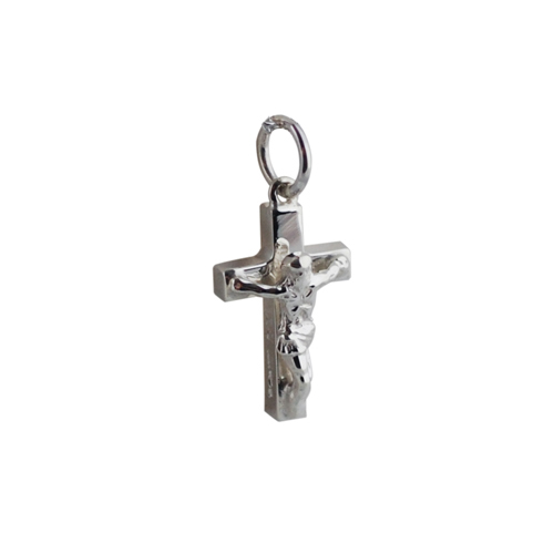Silver 17x10mm Solid Block Crucifix Cross
