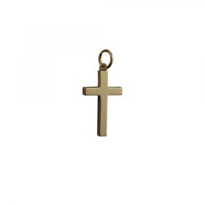9ct Gold 20x13mm Plain Solid Block Cross