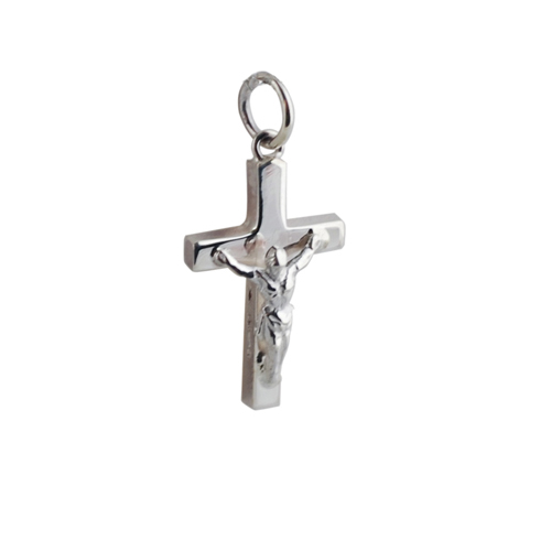 Silver 20x13mm Solid Block Crucifix Cross