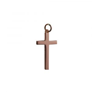 9ct Rose Gold 25x15mm plain Solid Block Cross