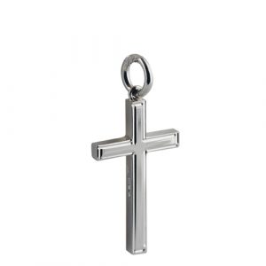 Silver 25x15mm line border Solid Block Cross