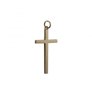 9ct Gold 34x18mm plain Solid Block Cross