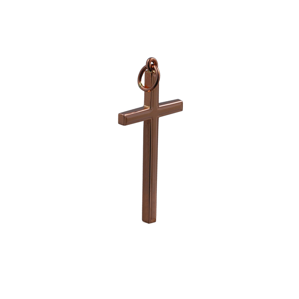 9ct Rose Gold 34x18mm line border Solid Block Cross - Image 3