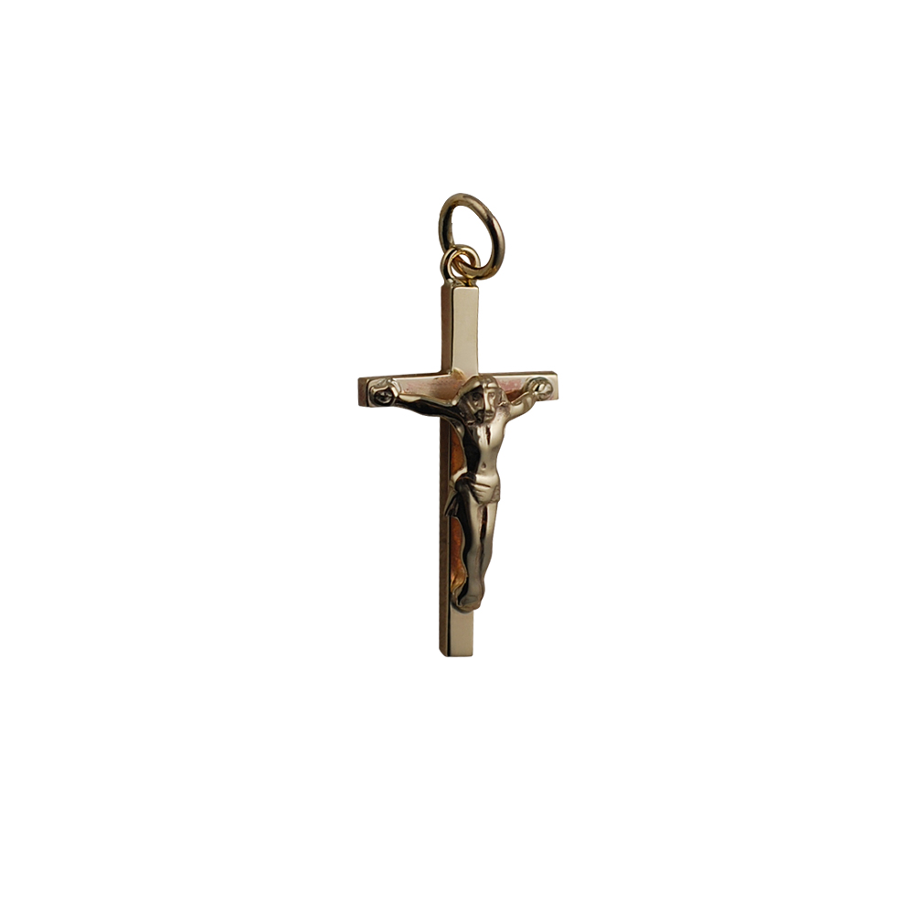 9ct Gold 25x14mm Solid Block Crucifix Cross