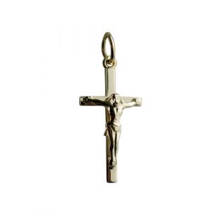 18ct Gold 25x14mm Solid Block Crucifix Cross