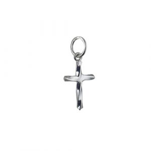 Silver 10x9mm fancy Twist Cross