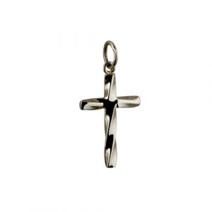 9ct Gold 20x13mm fancy Twist Cross