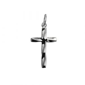 Silver 20x13mm fancy Twist Cross